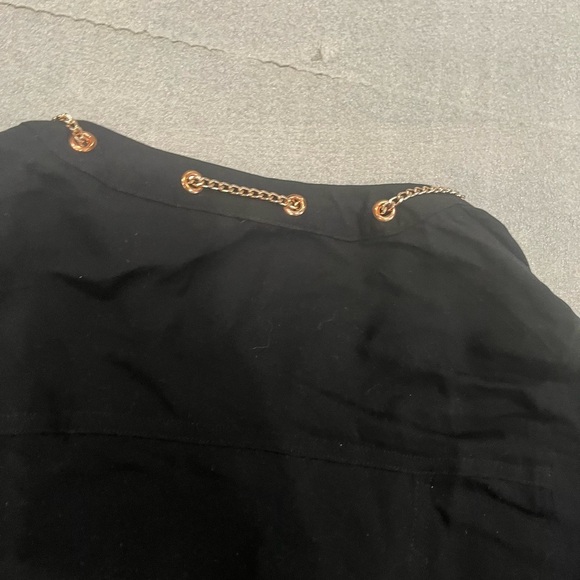 [S]VTG Guess Black Button-Up Shirt Tunic Dress with Gold Chain - Picture 10 of 13